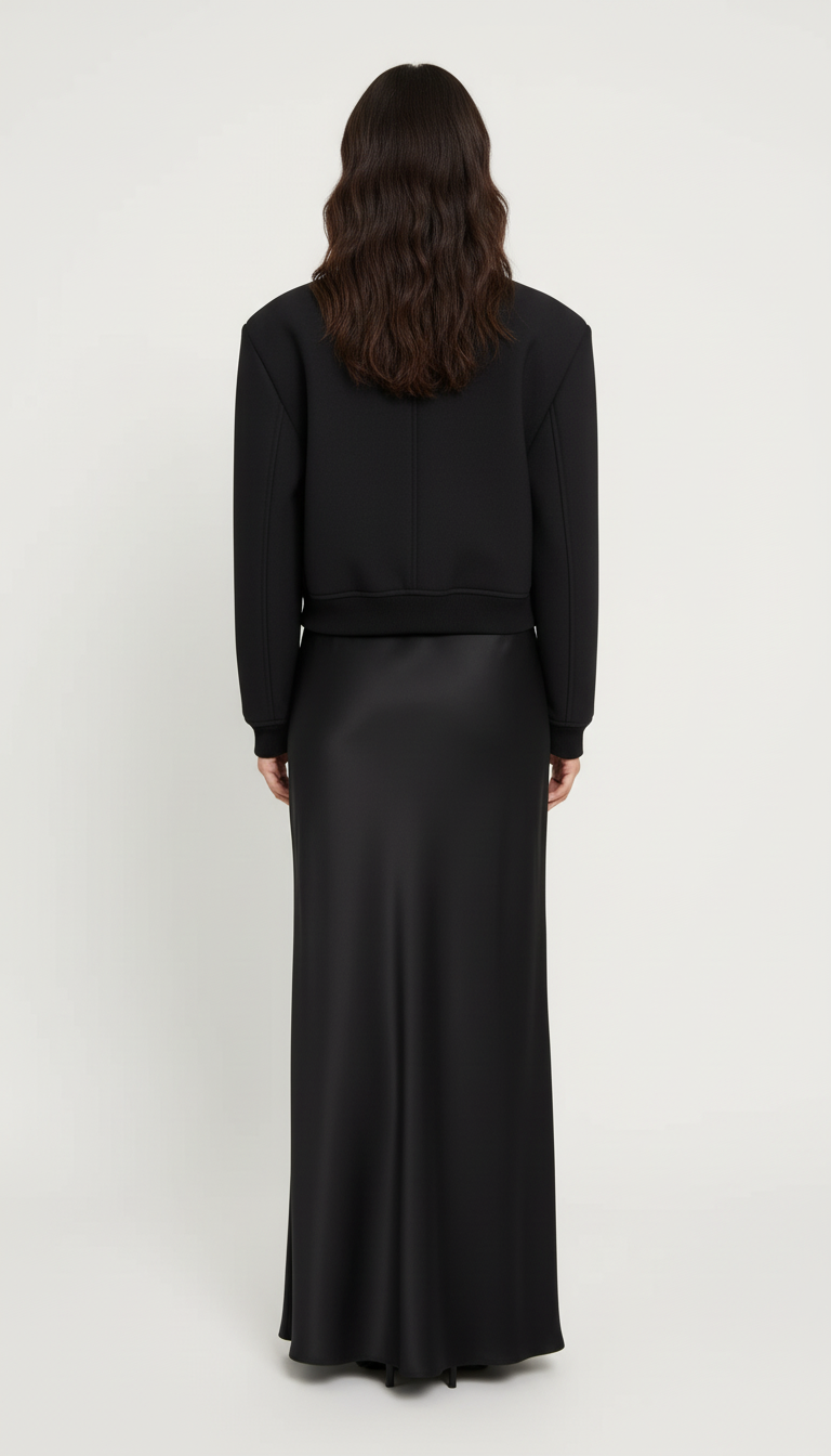 Satynowa spódnica maxi z lekko rozszerzanym krojem